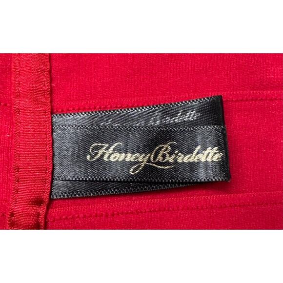 RAREš„ Honey Birdette ELVISā¤ļø Red & Gold Bandage Pencil Skirt XS - Picture 4 of 5